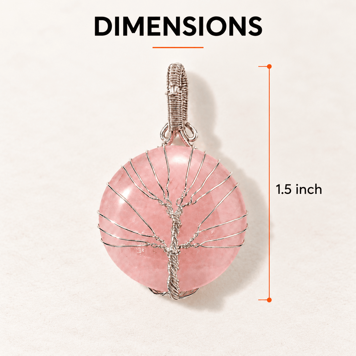 Rose Quartz Tree of Life Pendant - Self-Love Crystal Gift