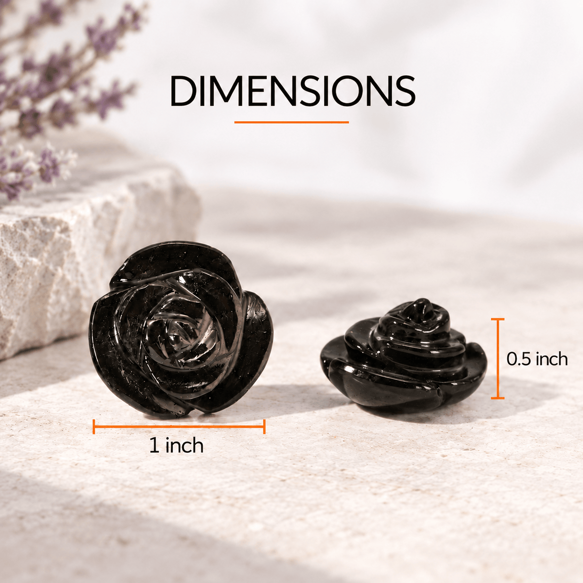 Black Obsidian Rose Pocket Stone – Protection and Grounding