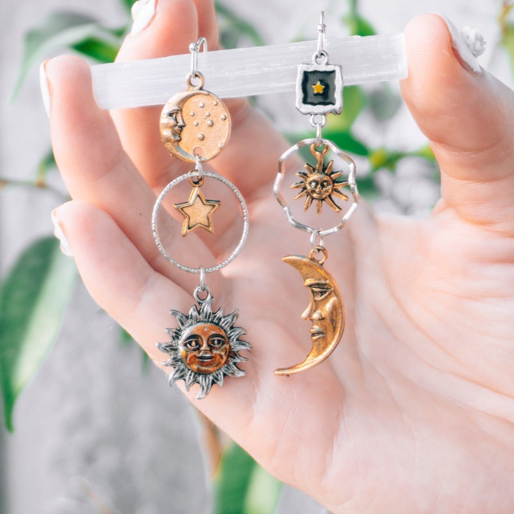 Vintage Sun and Moon Earrings
