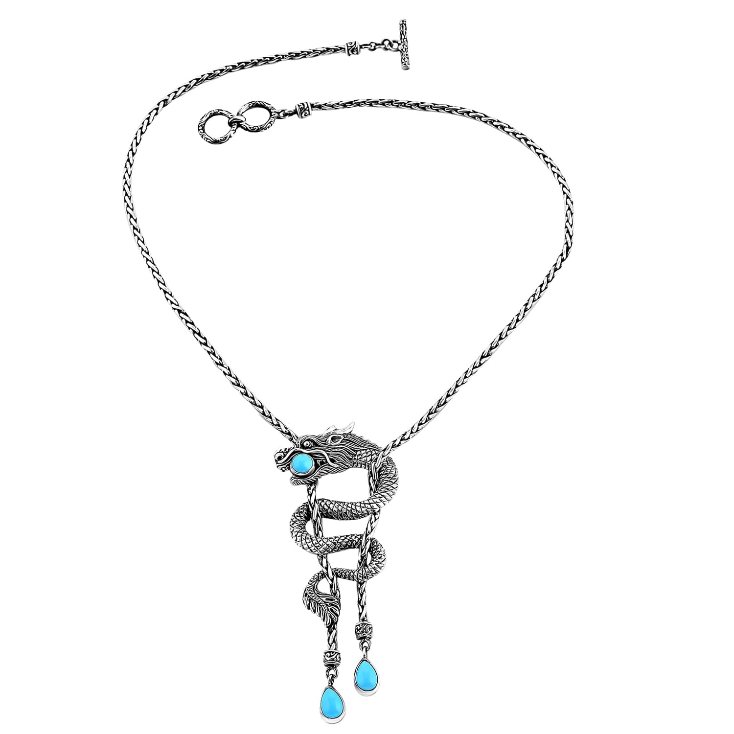 Balinese Silver Sleeping Beauty Turquoise Necklace ā Confidence & Protection