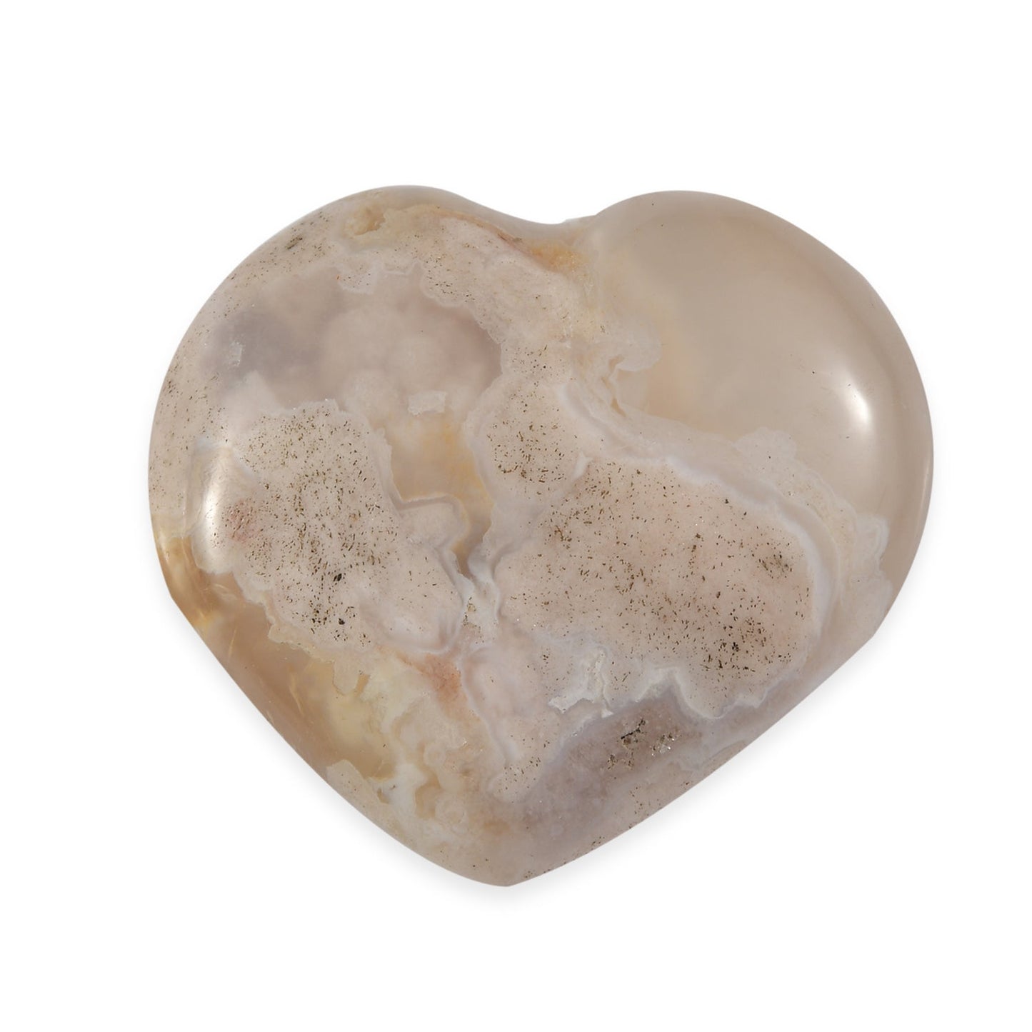 Flower Agate Heart: Crystal for Personal Growth