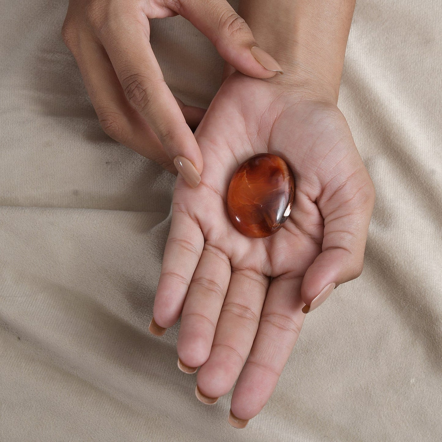 Carnelian Palm Stone - A Crystal for Confidence & Motivation