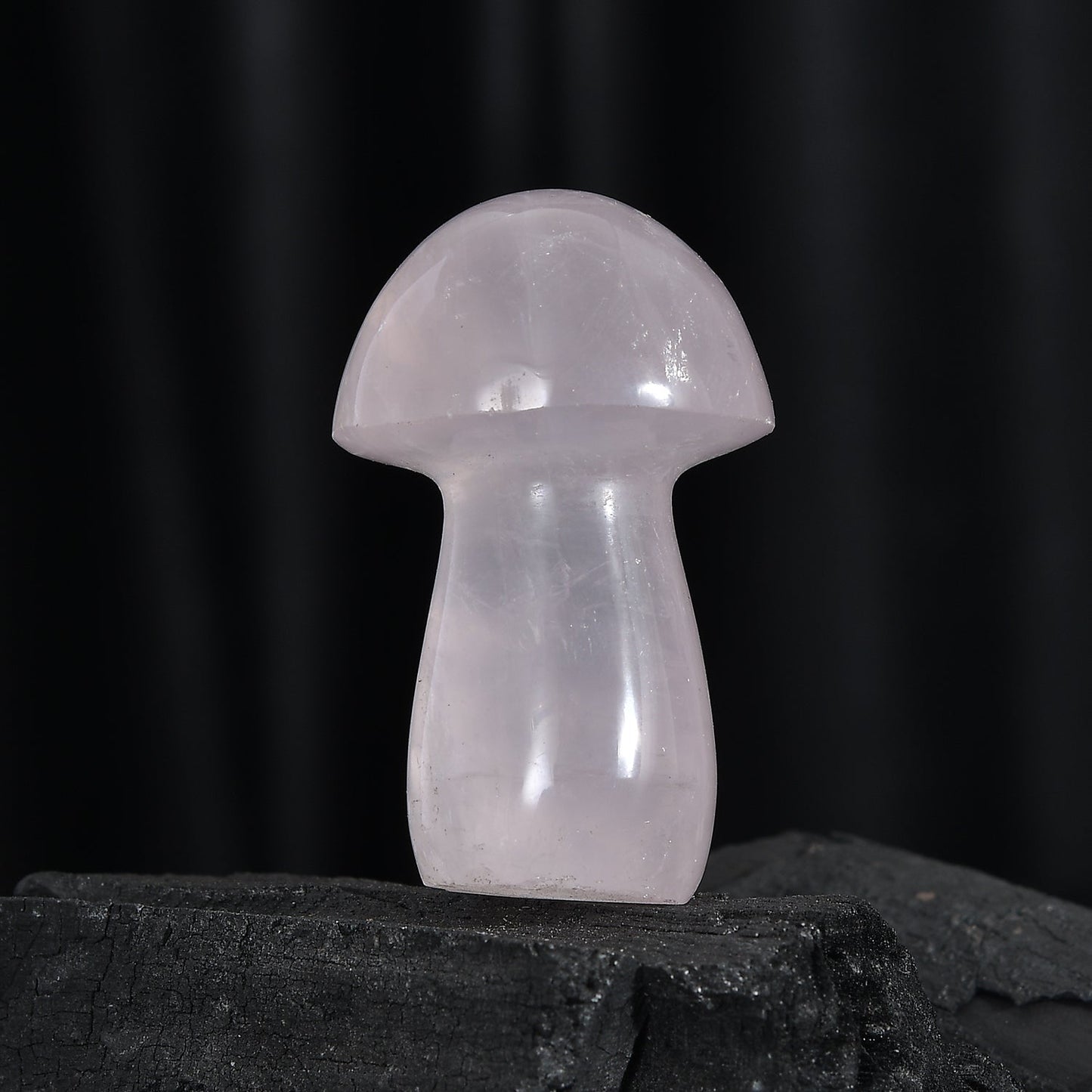 Rose Quartz Mushroom – Love & Strength, Even in Tough Places