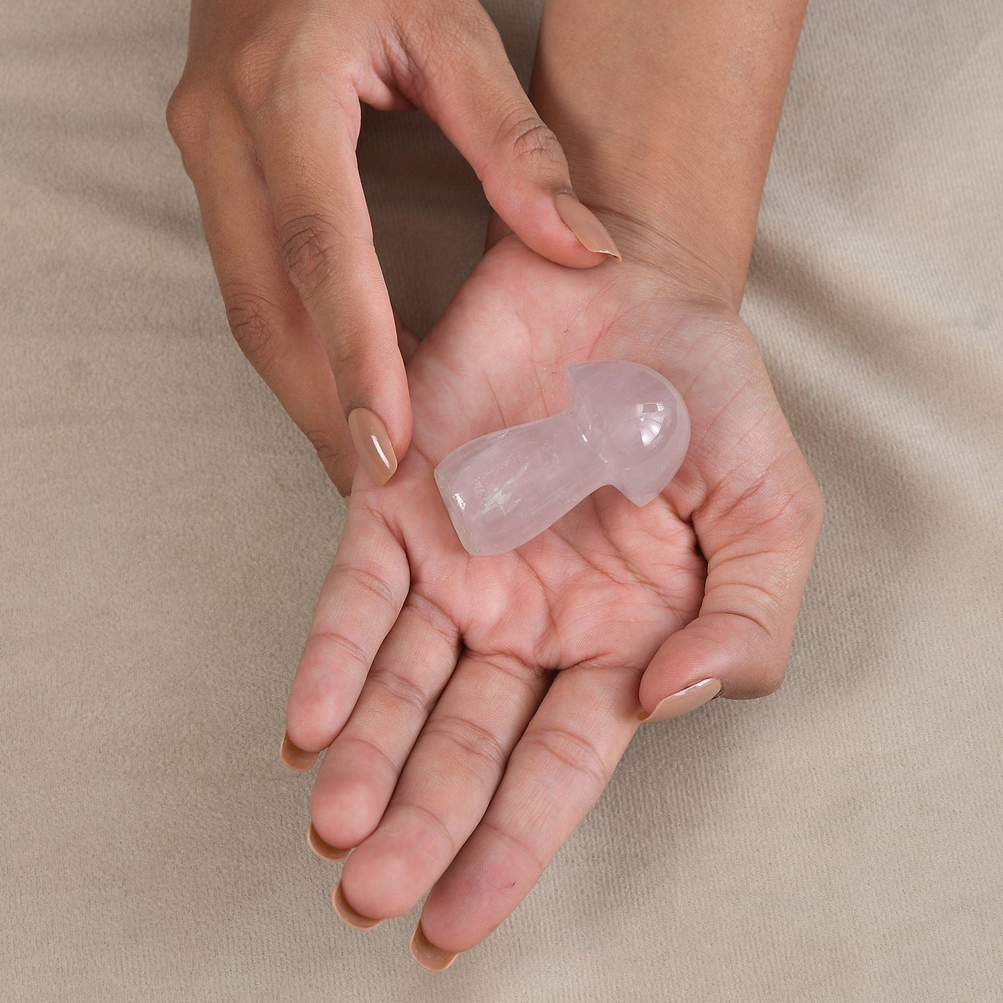 Rose Quartz Mushroom – Love & Strength, Even in Tough Places