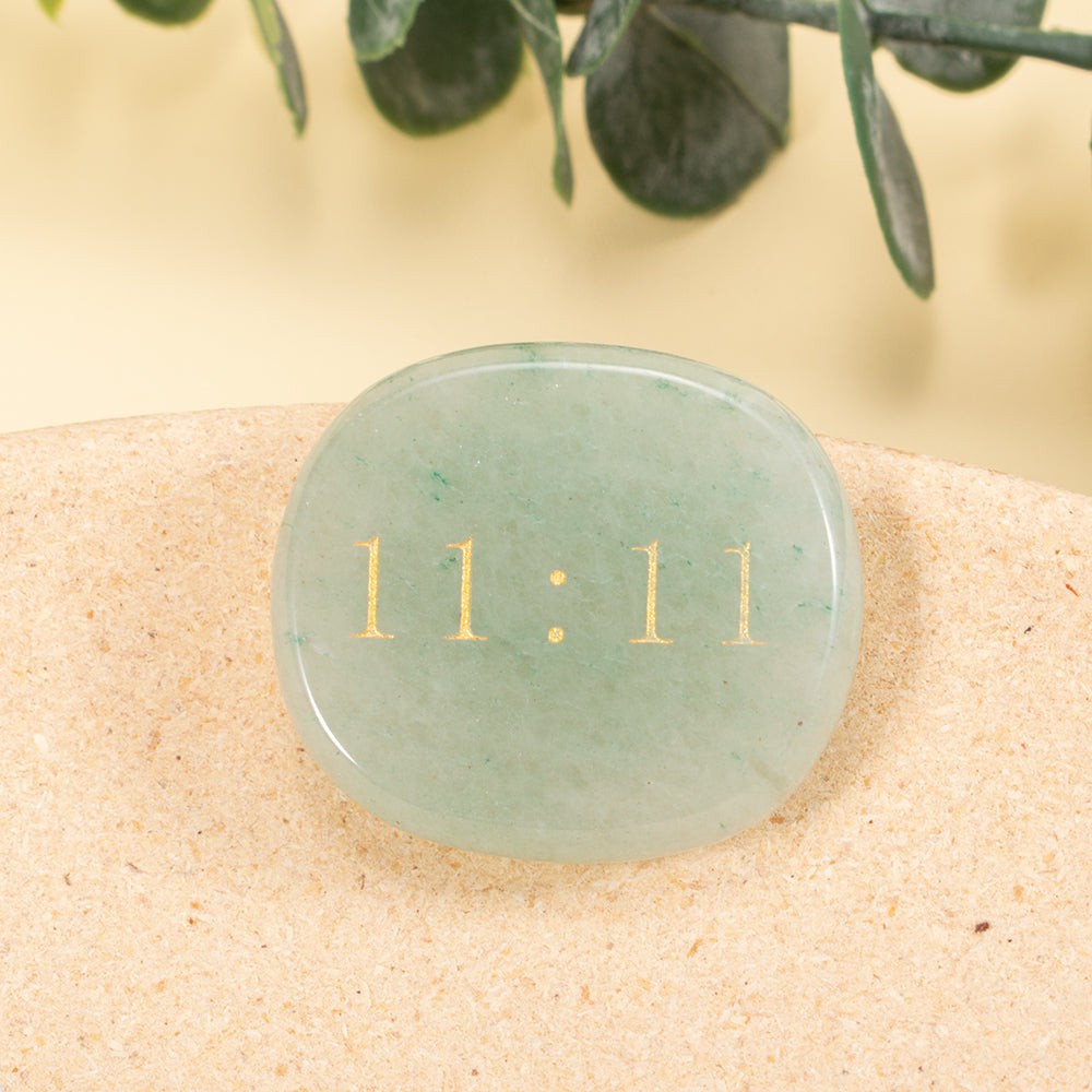 Green Aventurine Angelic Number 11 11 Palm Stone