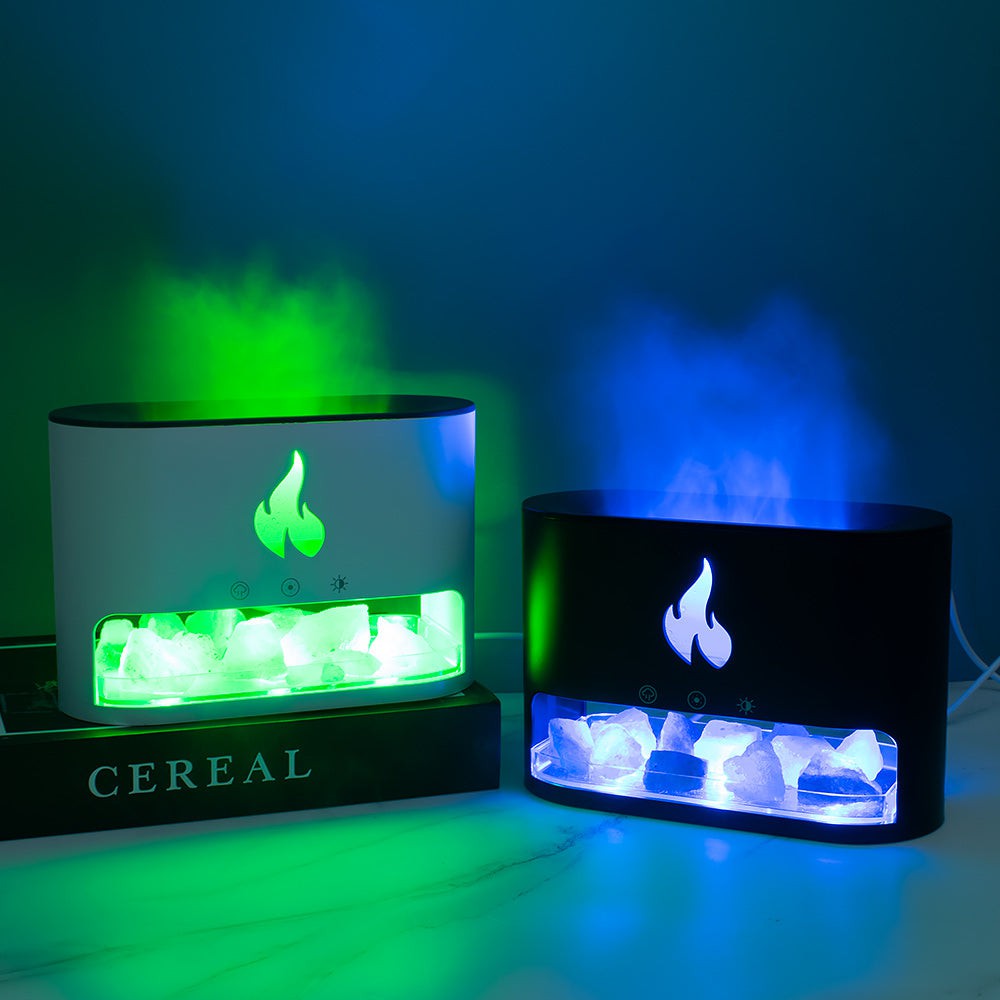 Himalayan Salt Fireplace Humidifier Lamp