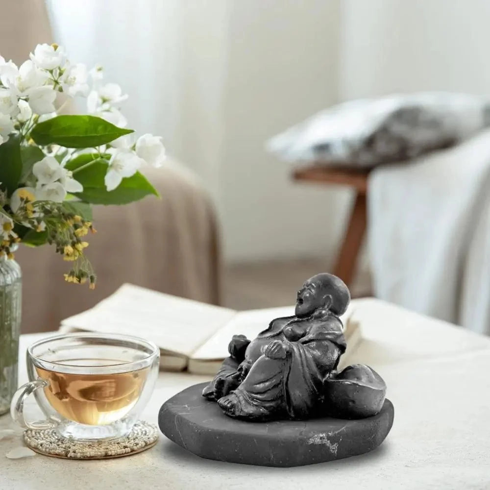 Natural Shungite Laughing Buddha – The Joy Bringer for Your Space