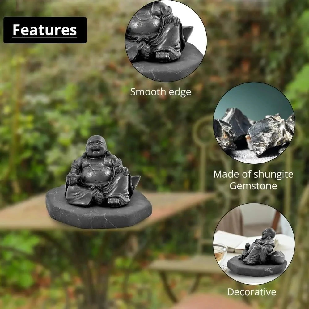 Natural Shungite Laughing Buddha – The Joy Bringer for Your Space