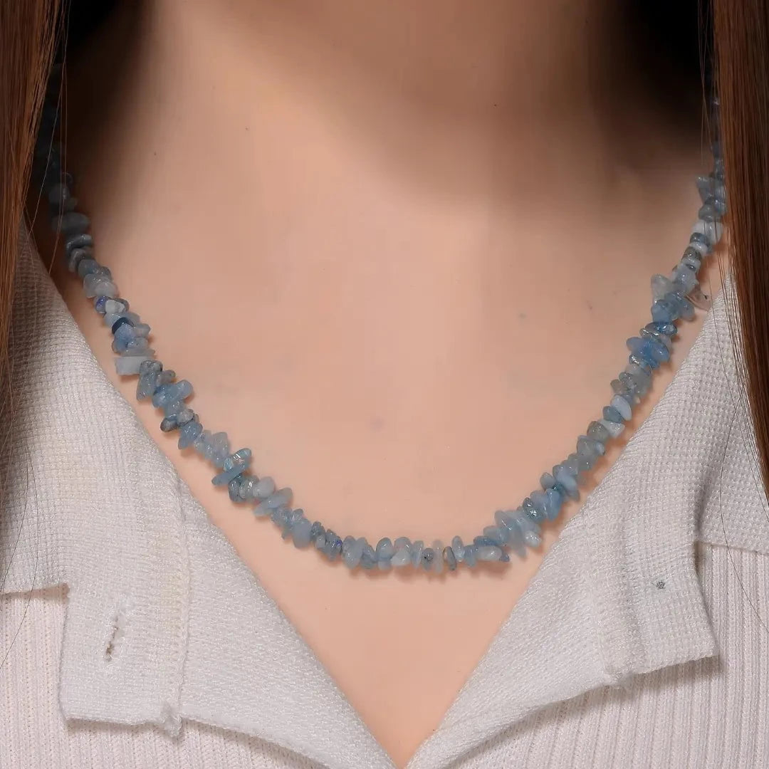 Aquamarine Chips Necklace – A Calm Harbor to Soothe the Soul