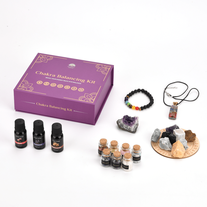 Complete Chakra Balancing Kit – 22-Piece Crystal, Oil & Energy Healing Set