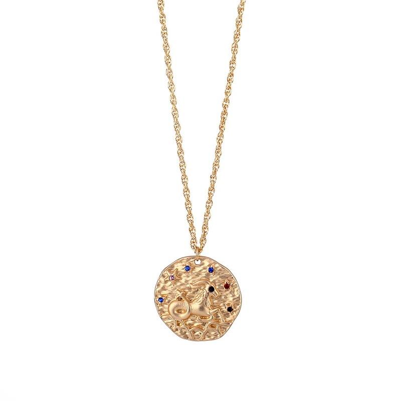 Medallion Zodiac Sign Necklace