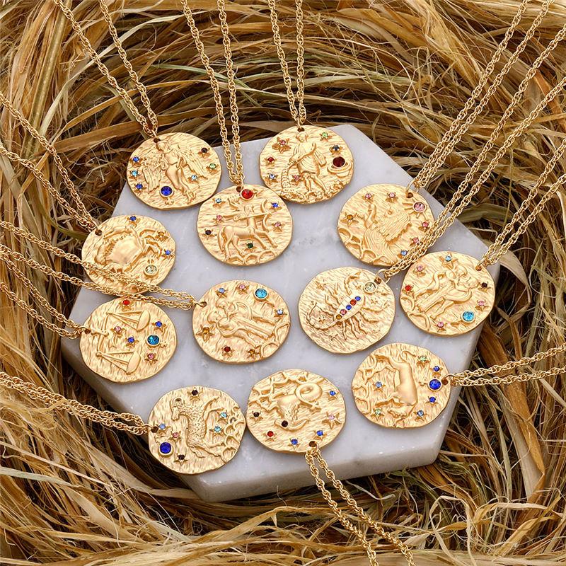 Medallion Zodiac Sign Necklace