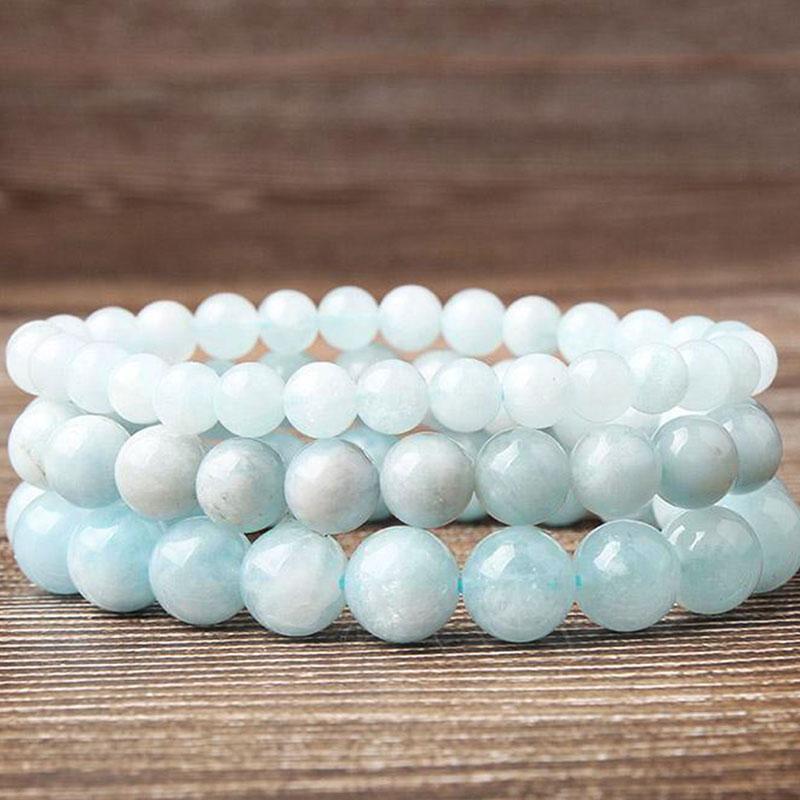 Aquamarine Crystal Bead Bracelet