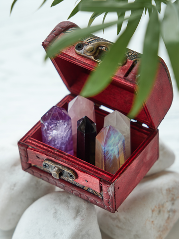 Natural Crystal Point Treasure Box