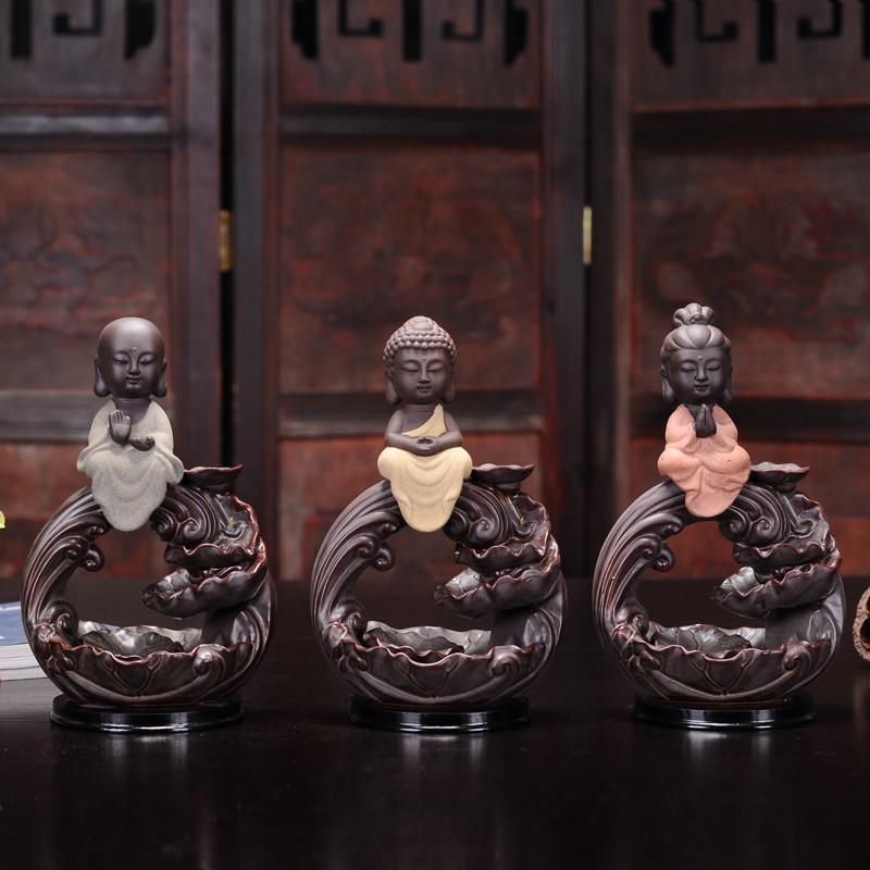Wave Buddha Backflow Incense Burners
