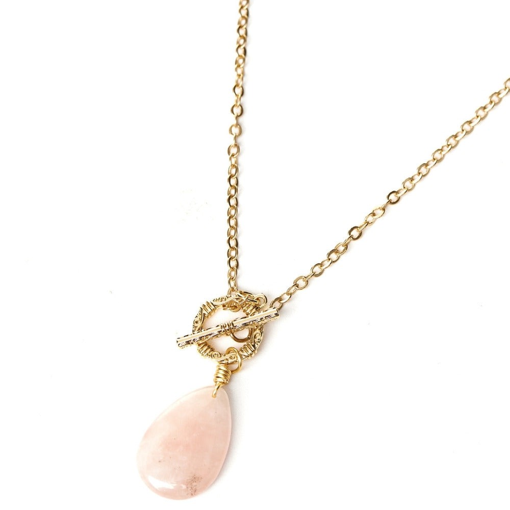 rose quartz crystal necklace