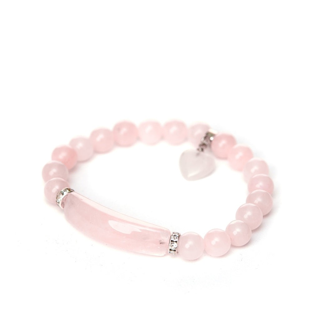Rose Quartz Beaded Bracelet For Women