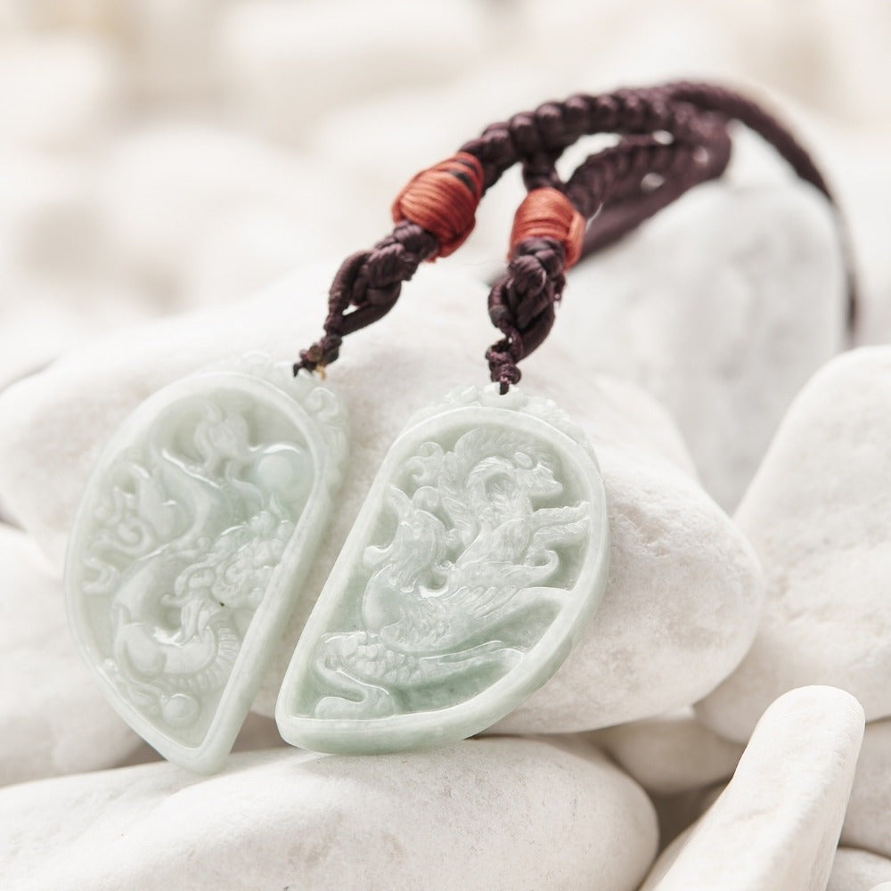 Crystal Jade Couple Matching Necklaces