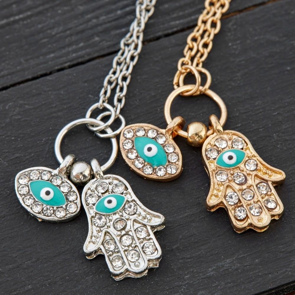 Hamsa Hand Evil Eye Necklace