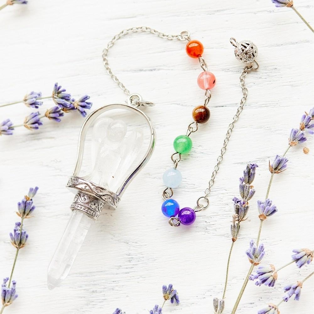 Crystal Gemstone Angel Divination Pendulum