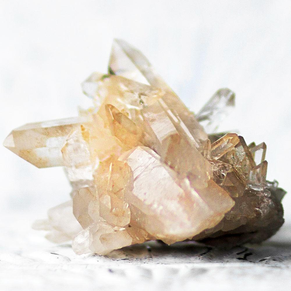 Tangerine Quartz Crystal Cluster