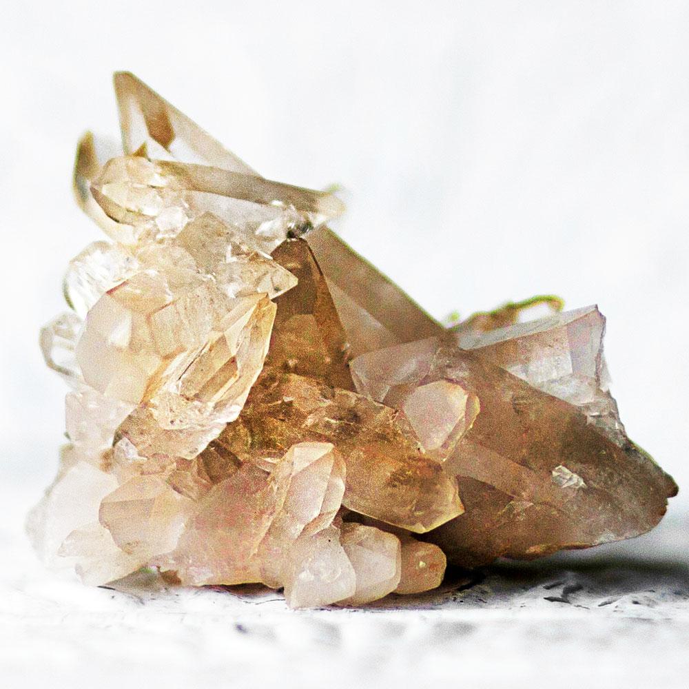 Tangerine Quartz Crystal Cluster