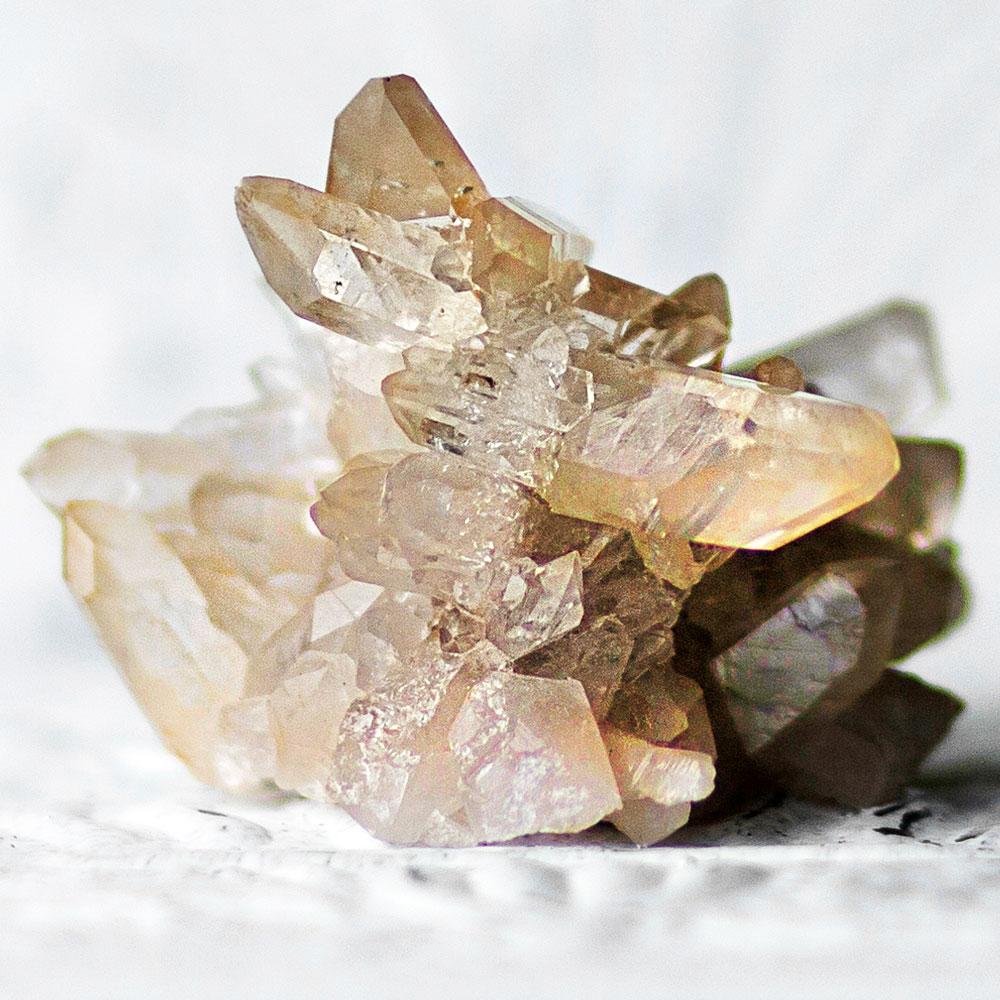 Tangerine Quartz Crystal Cluster