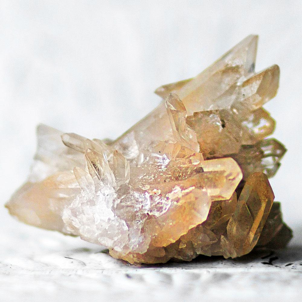 Tangerine Quartz Crystal Cluster