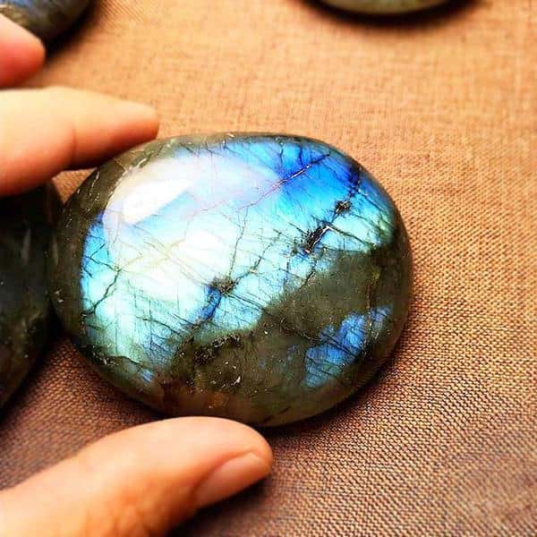 Natural Labradorite Palm Stone