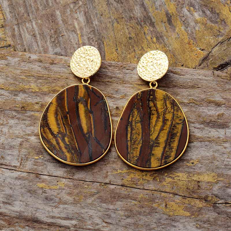 Tiger's Eye Drop Earrings