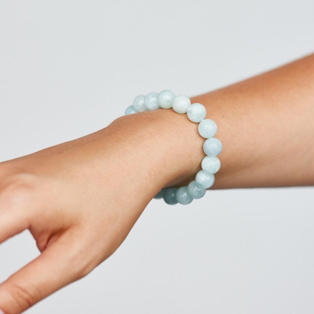 Aquamarine Crystal Bead Bracelet