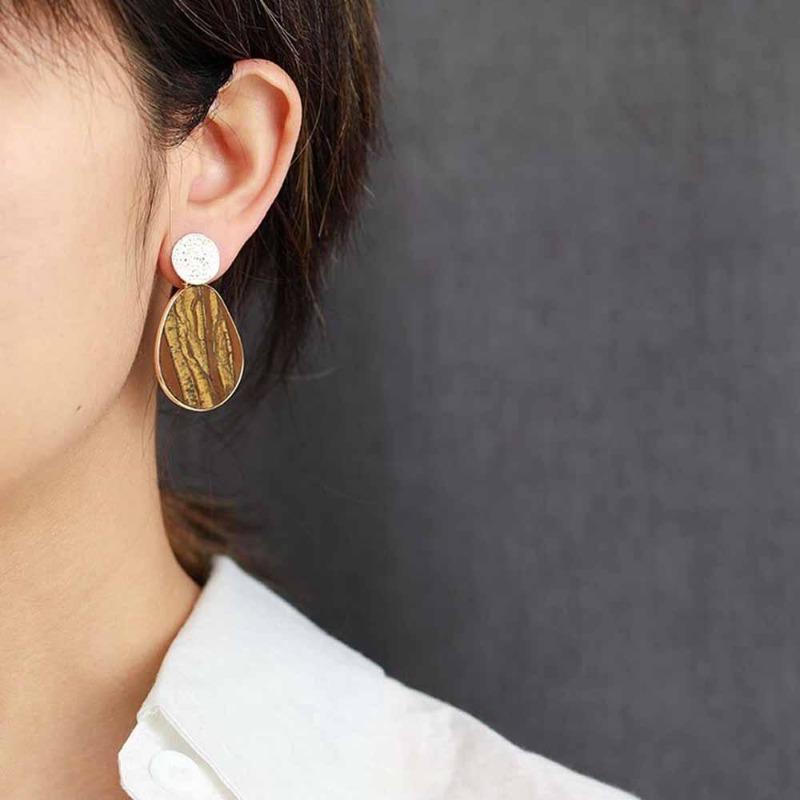 Tiger's Eye Drop Earrings