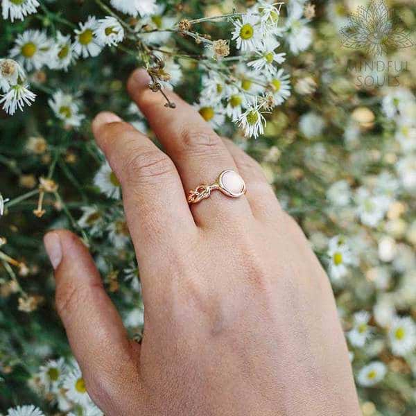Pink Moonstone Ring