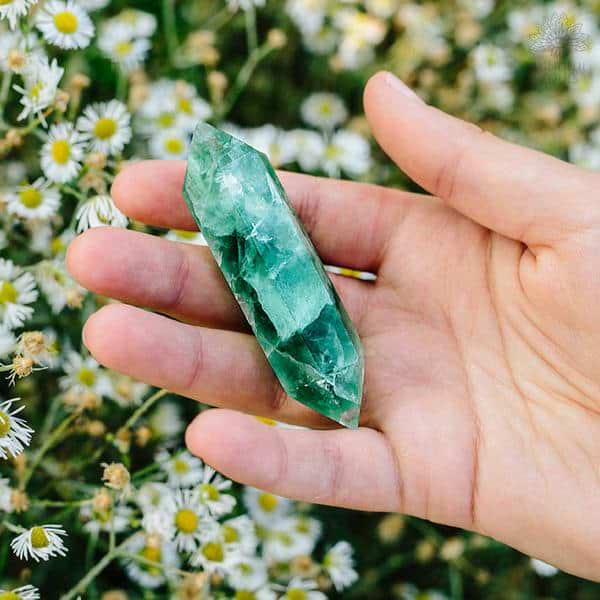 Oceanic Natural Fluorite Crystal Wand