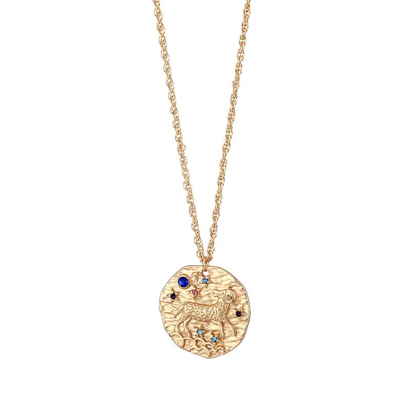 Medallion Zodiac Sign Necklace