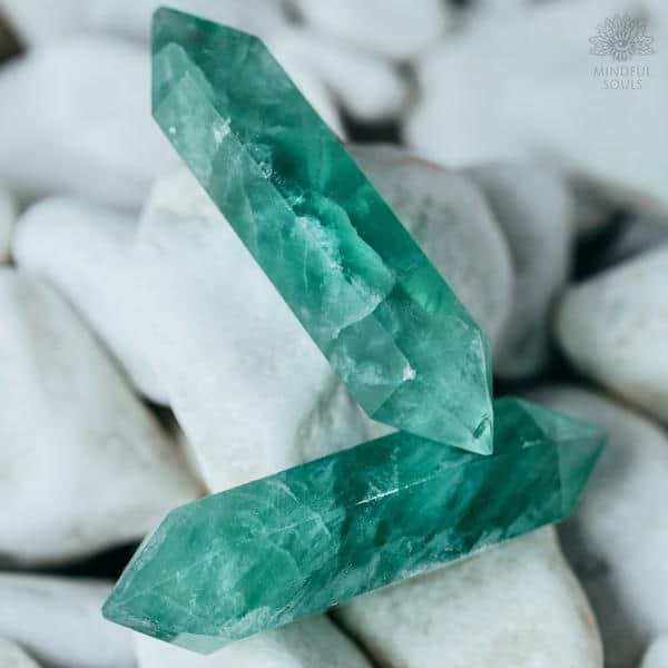 Oceanic Natural Fluorite Crystal Wand