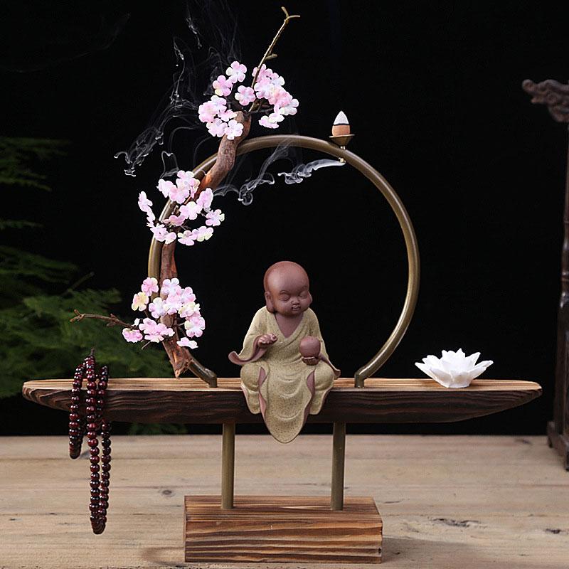 Green Buddha Waterfall Backflow Incense Burner