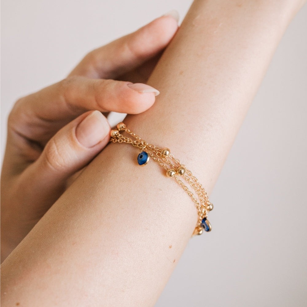 Evil Eye Anklet Gold