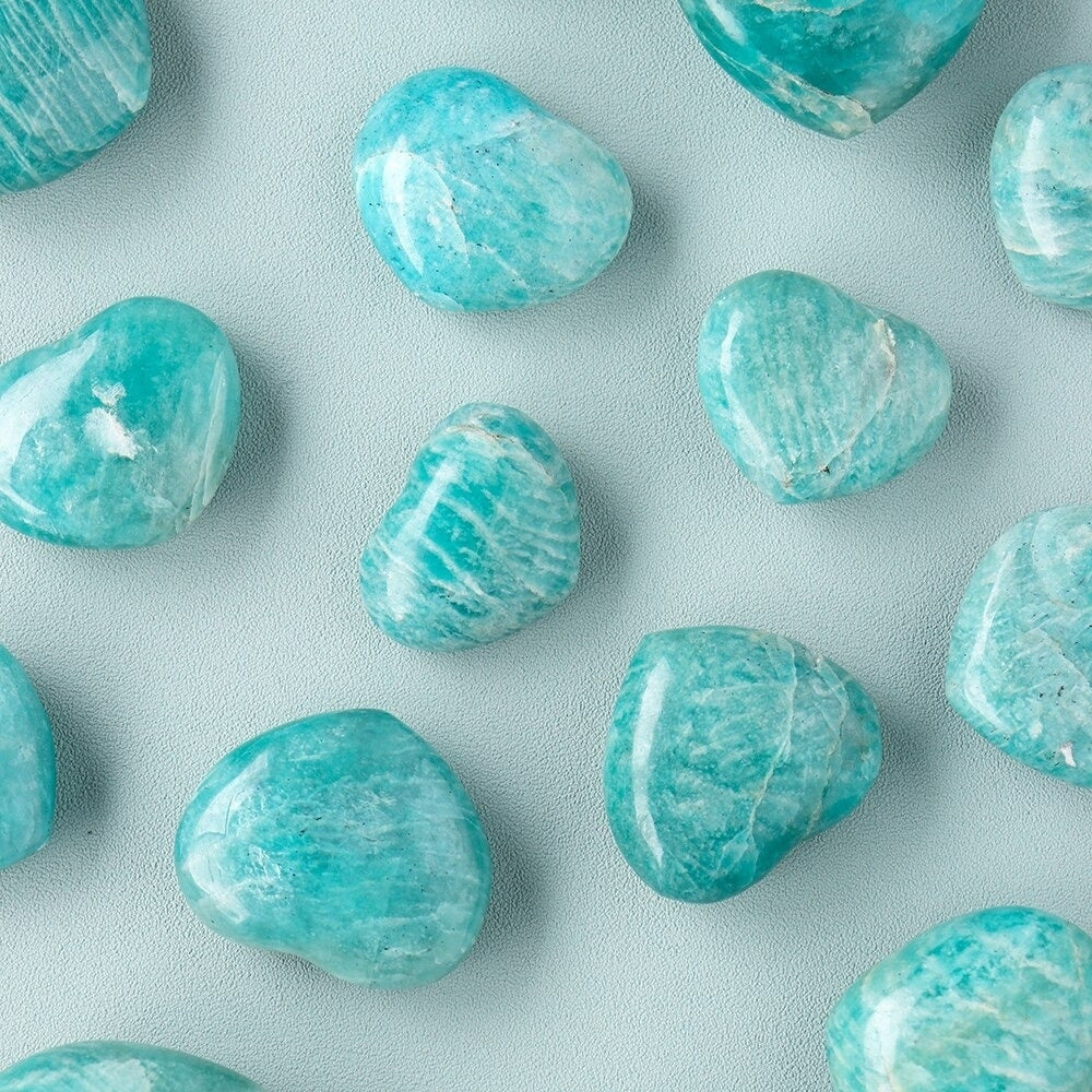 Heart Shaped Natural Amazonite Stone