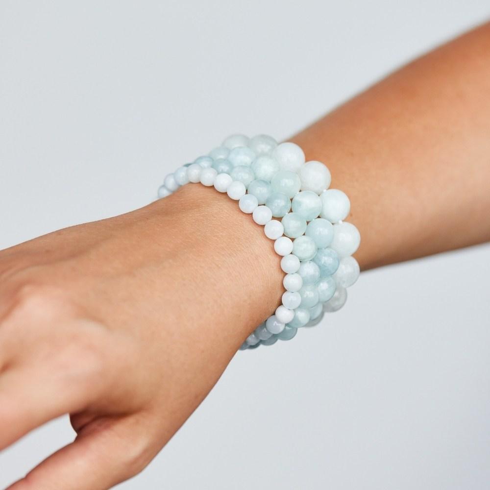 Aquamarine Crystal Bead Bracelet