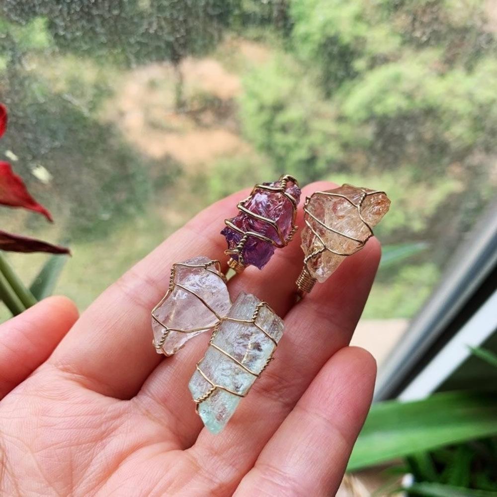 Wire Wrapped Crystal Ring
