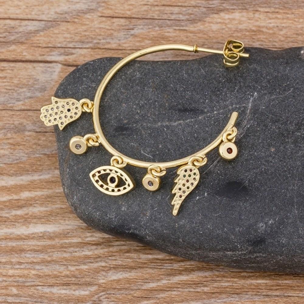 Evil Eye Gold Hoop Earrings