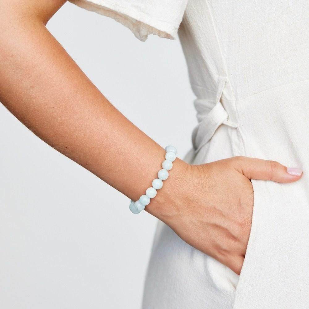 Aquamarine Crystal Bead Bracelet