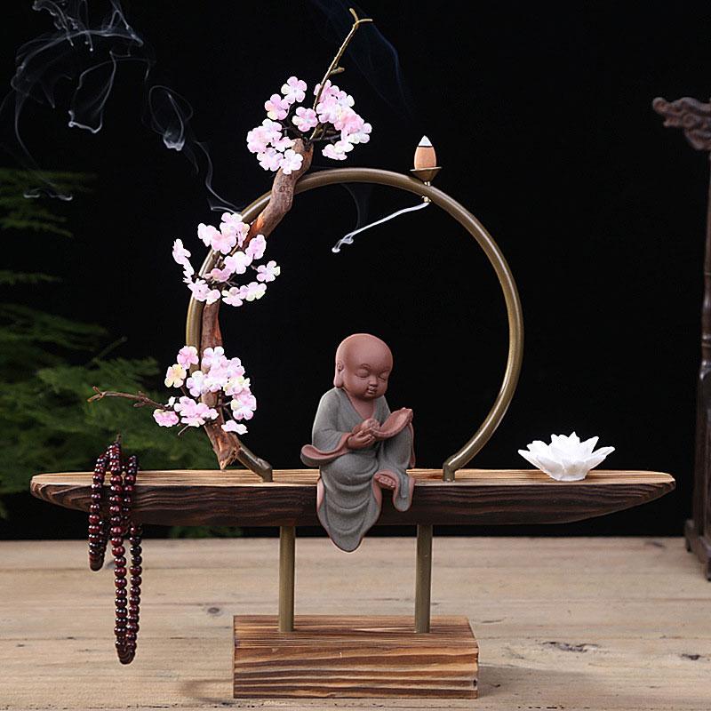 Grey Buddha Waterfall Backflow Incense Burner