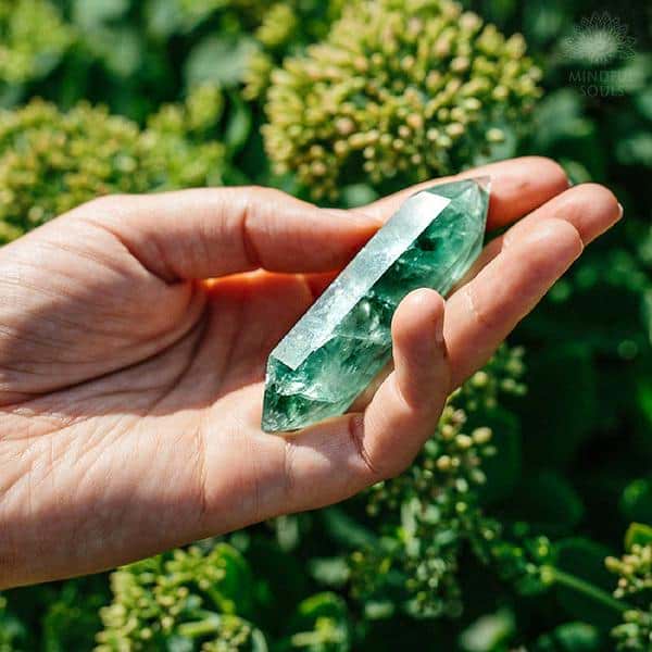 Oceanic Natural Fluorite Crystal Wand
