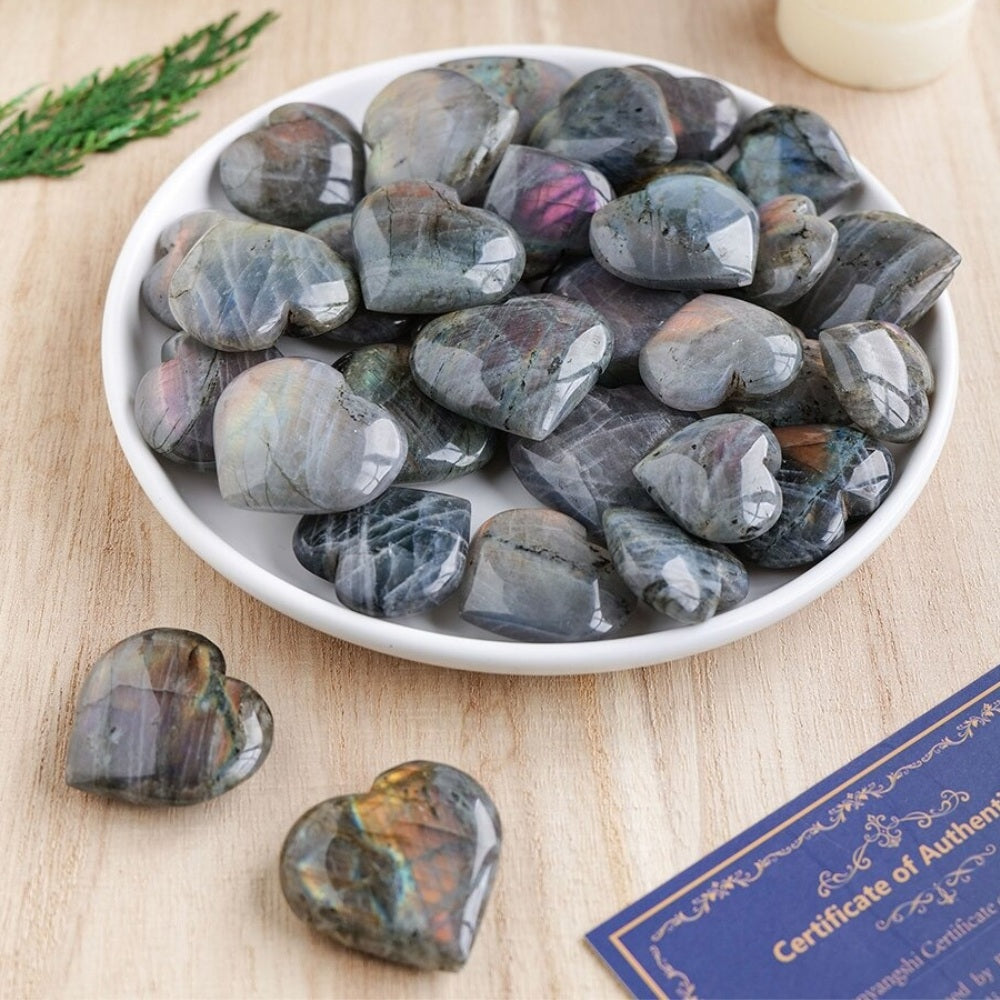 Labradorite Heart Stones