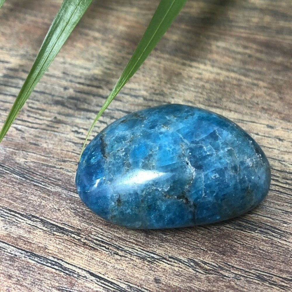 Blue Apatite Crystal Palm Stone