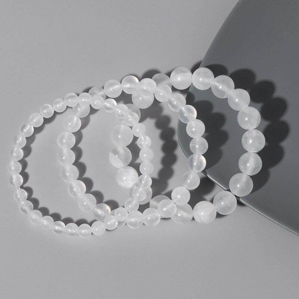 Selenite Crystal Bead Bracelets