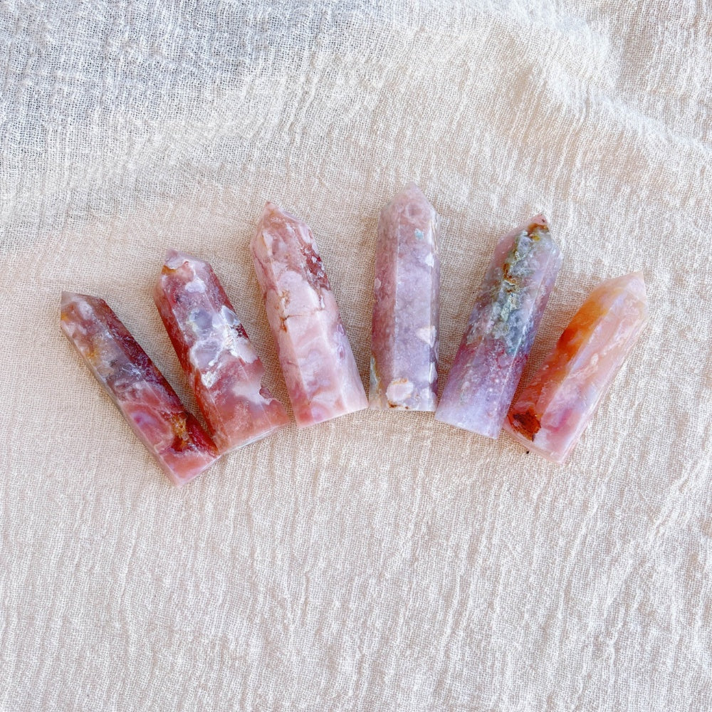 Sakura Flower Agate Crystal Points