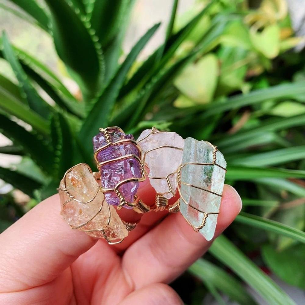 Wire Wrapped Crystal Ring